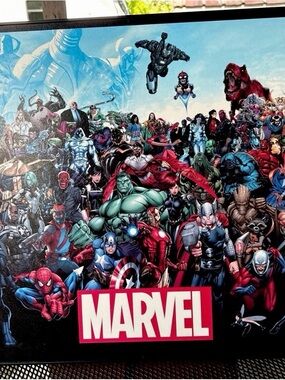 Marvel Heroes Montage Poster — Red, Blue, Green, Black, White